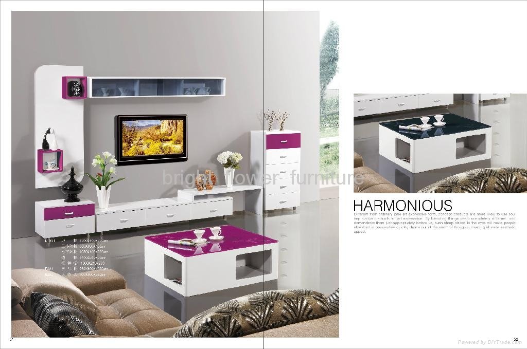 White high gloss mdf modern TV stand TV table 