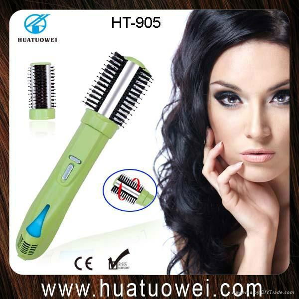 Female home or travel muti-function rotating styler hair brush