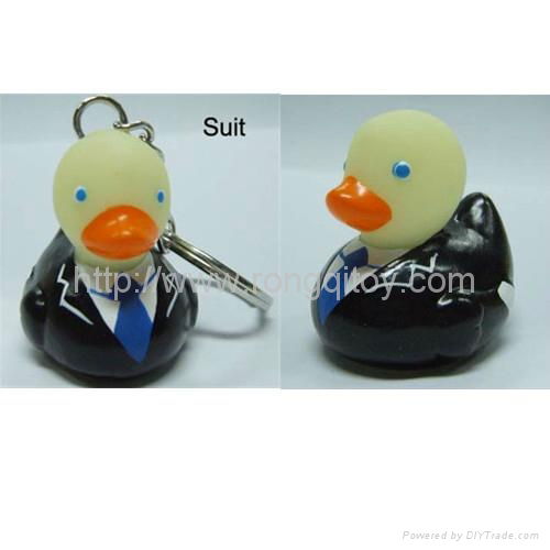 Plastic rubber duck keychain 3