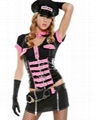 Sexy Adult Costume Naughty Police Officer Pink Christmas Party Set 1