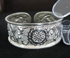 TIBET STYLE TIBETAN SILVER LUCKY TOTEM BANGLE