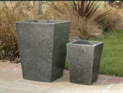 blue limestone flower pot