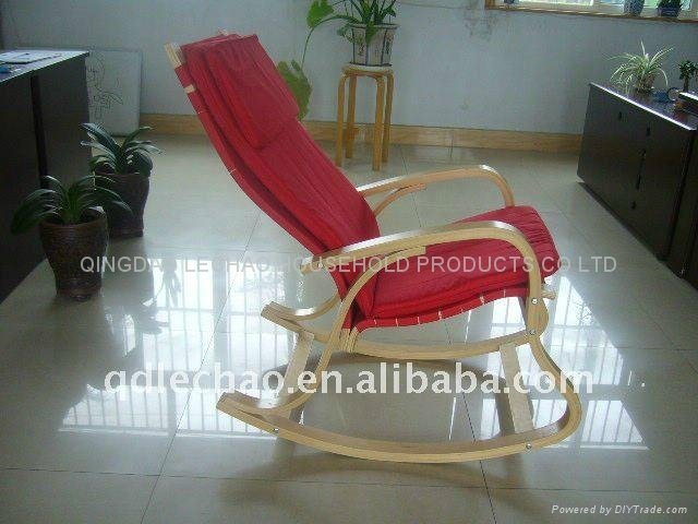 wooden rocking chair with cushion