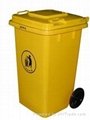 240L plastic dustbin with two wheels