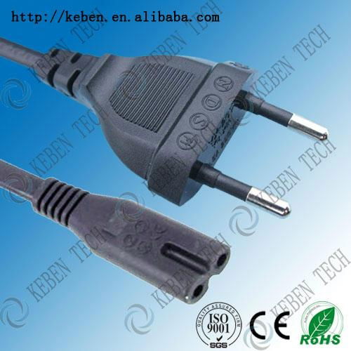 VDE 2pin 250V european power plug adapter 