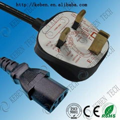 uk power plug standard 3pin cord with
