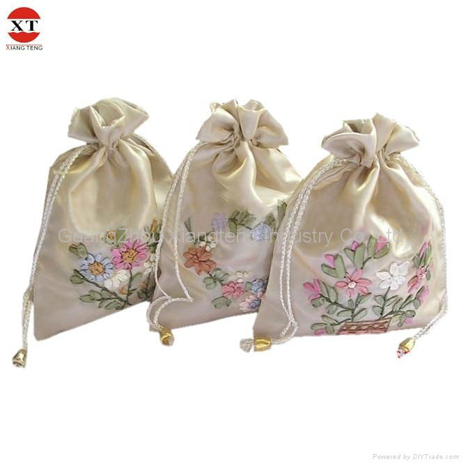 Satin embroidery gift bag