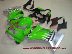 NINJA 250 08-10 GREEN&SILVER fairing kit