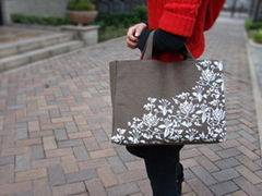 Blue and white shopping bag