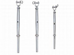 stainless steel rigging screw with eye and wire rope terminal