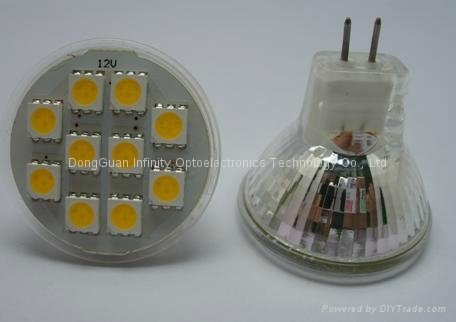 SMD5050 MR11 2W LED Spotlight 12V LED Light 10 LEDS LED Bulbs CE&RoHS 