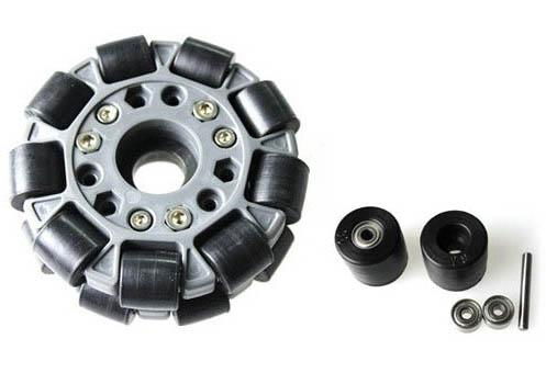 (4 inch) 100mm Double Nylon-Rubber Omni wheel w/Bearing Rollers 14041 