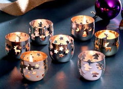 SILVER-PLATED TEA LIGHTS WITH DIFFERENT DESIGNS