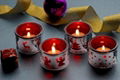 SILVER-PLATED TEA LIGHT W/GLASS (VARIOUS DESIGNS)