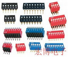 Piano type dip switch