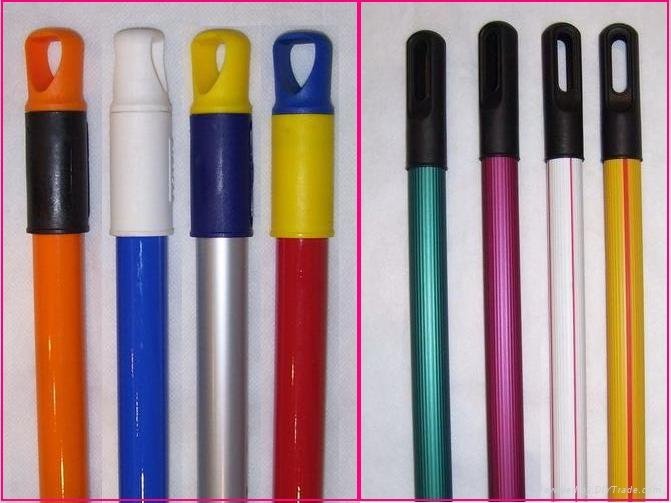 Pvc coated wood mop pole with different pvc pattern and different cap 