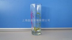 screen-printing glass tumblers with three-color lucky grass
