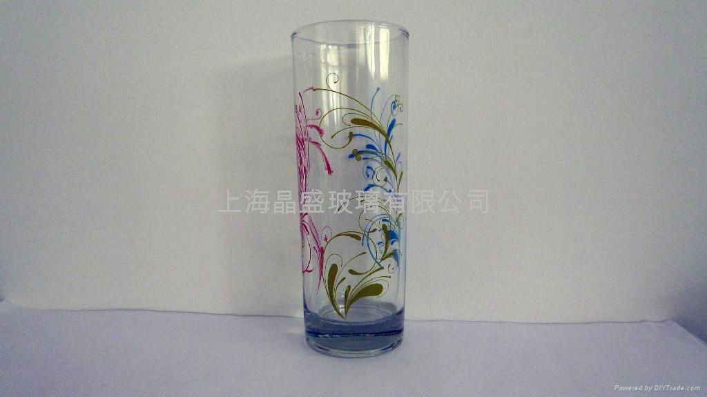 screen-printing glass tumblers with three-color lucky grass 3