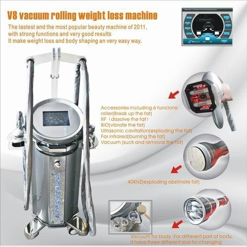 2011 Hot Selling Vacuum Liposuction Weight Loss Beauty Equipment with RF Roller