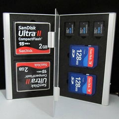 Aluminum Memory Card Holder Case SD for  SD/ CF/ TF memory card