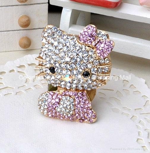 2012 Wholesale iphone4 Case DIY accessories Classical Hello Kitty iphone Diamond