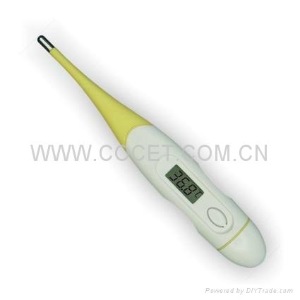 Digital thermometer with flexible tip