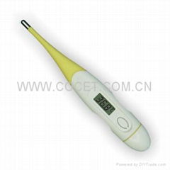 Digital thermometer with flexible tip