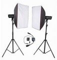 2 X 400W Studio Flash Strobes Bowens Mount + Softbox + Stands + Remote Trigger 1