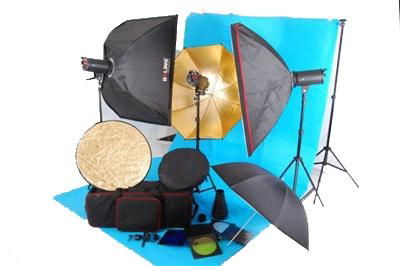 Kit 3 X 200W Studio Flash Strobes Bowens Mount