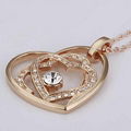 18K gold plated crystal heart pendant necklace 18K necklace fashion women jewery 3