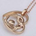 18K gold plated crystal heart pendant necklace 18K necklace fashion women jewery 4