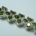 Fashion Jewelry Lady Gift Green Stone Silver Plated Bracelet 2