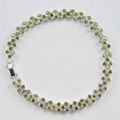 Fashion Jewelry Lady Gift Green Stone Silver Plated Bracelet 4