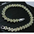 Fashion Jewelry Lady Gift Green Stone Silver Plated Bracelet 5