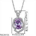 purple crystal stone 18K white gold plated necklaces Fashion jewelry wholesale 1