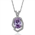 purple crystal stone 18K white gold plated necklaces Fashion jewelry wholesale 2