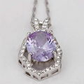 purple crystal stone 18K white gold plated necklaces Fashion jewelry wholesale 3