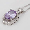 purple crystal stone 18K white gold plated necklaces Fashion jewelry wholesale 4