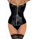 MOQ1 Free Shipping Lady Shape Lingerie Classic Black Leather Corset