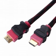 HDMI Cable, Twin Color PVC Molding (Red-Black) , With Nylon