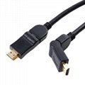 HDMI 19p Male to HDMI 19p Male Cable Double 180 Degree Swiver Connectors