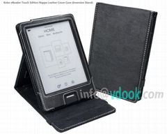 Kobo eReader Touch Edition Nappa Leather Cover Case (Inversion Stand) - Black