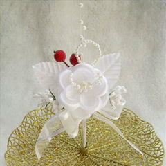 Manufacturer of Wedding Bride fabric Flowers with Pearls