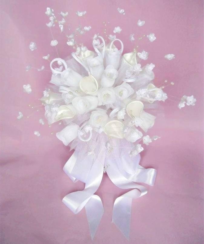Classical White Wedding Bouquet with Artificial Flowers 2