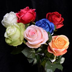 Artificial Silk Flower Colored Rose for