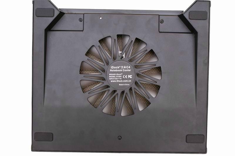 iDock C4 notebook cooling pad with metal mesh panel and one big fan 4