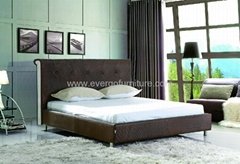 modern soft leather bed 