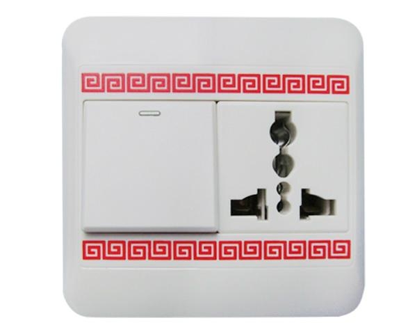 Multifunction switch socket with Chinese "Boundless Wealth" Lines Adorns