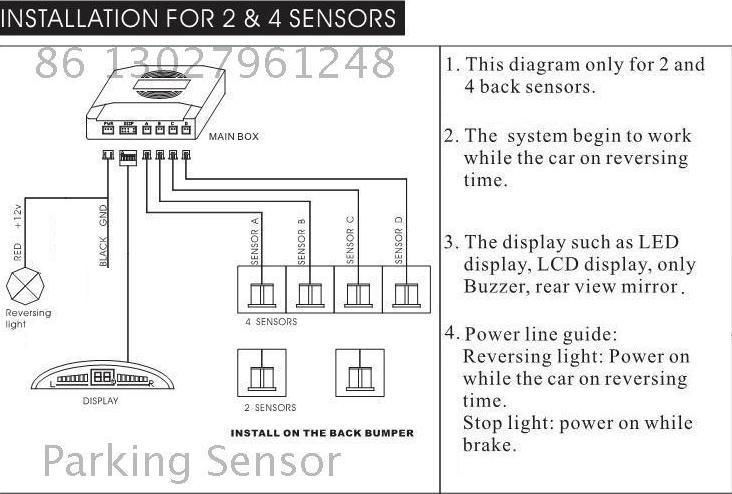 New Colorized LED Display Parking Sensor with 4 Sensors 4