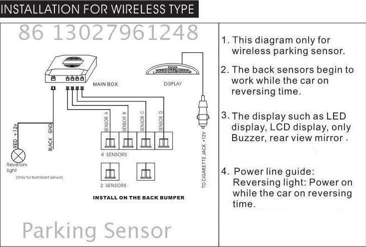 New Wireless Crescent LED Display Parking Sensor with 4 Sensors 4